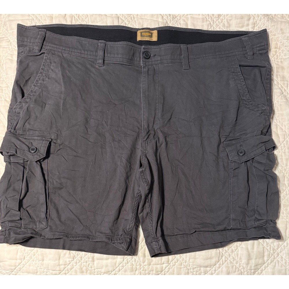 Foundry Cargo Shorts Mens 52 Gray Comfort Stretch Cotton Blend Pockets